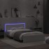 Estructura de cama con cabecero y luces LED blanco 135x190