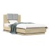 Estructura de cama cabecero luces LED roble Sonoma 75x190