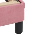 Estructura de cama con cabecero de terciopelo rosa 120x200