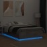 Estructura cama con luces LED madera gris hormigón 120x190