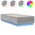 Estructura de cama con luces LED madera gris Sonoma 90x200