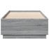 Estructura de cama con luces LED madera gris Sonoma 90x200