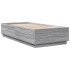 Estructura de cama con luces LED madera gris Sonoma 90x200