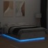 Estructura cama con luces LED madera gris hormigón 120x200