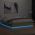 Estructura cama con luces LED madera roble Sonoma 180x200