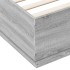 Estructura cama con luces LED madera gris Sonoma 120x200