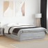 Estructura cama con luces LED madera gris Sonoma 160x200