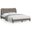 Estructura de cama con luces LED tela gris taupe 120x200 cm