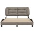 Estructura de cama con luces LED tela gris taupe 120x200