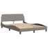 Estructura de cama con luces LED tela gris taupe 120x200