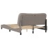 Estructura de cama con luces LED tela gris taupe 120x200