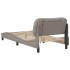 Estructura de cama con luces LED tela gris taupe 90x200