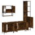 Set de muebles baño 4 pzas madera contrachapada roble