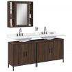 Set de muebles de baño 3 pzas madera contrachapada roble marrón