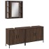 Set de muebles de baño 3 pzas madera contrachapada roble