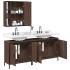 Set de muebles de baño 3 pzas madera contrachapada roble