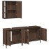 Set de muebles de baño 3 pzas madera contrachapada roble