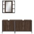 Set de muebles de baño 3 pzas madera contrachapada roble