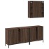 Set de muebles de baño 3 pzas madera contrachapada roble