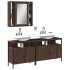 Set de muebles de baño 3 pzas madera contrachapada roble