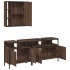 Set de muebles de baño 3 pzas madera contrachapada roble