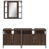 Set de muebles de baño 3 pzas madera contrachapada roble