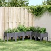 Jardinera con patas PP gris 160x120x42 cm