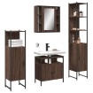 Set de muebles de baño 4 pzas madera contrachapada marrón roble