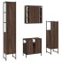 Set de muebles de baño 4 pzas madera contrachapada marrón