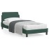 Estructura cama con cabecero terciopelo verde oscuro 90x200