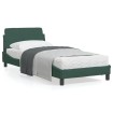 Estructura cama con cabecero terciopelo verde oscuro 90x200 cm