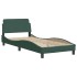 Estructura cama con cabecero terciopelo verde oscuro 90x200