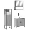 Set de muebles de baño 3 pzas madera contrachapada gris sonoma