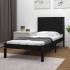 Estructura de cama madera maciza pino individual negro