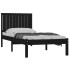 Estructura de cama madera maciza pino individual negro