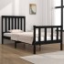 Estructura de cama madera maciza pino individual negro