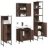 Set de muebles de baño 4 pzas madera contrachapada marrón