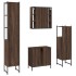 Set de muebles de baño 4 pzas madera contrachapada marrón