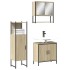 Set de muebles de baño 3 pzas madera contrachapada roble