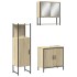 Set de muebles de baño 3 pzas madera contrachapada roble