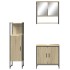 Set de muebles de baño 3 pzas madera contrachapada roble