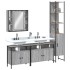 Set de armario de baño 4 pzas madera contrachapada gris