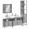 Set de armario de baño 4 pzas madera contrachapada gris sonoma