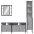 Set de armario de baño 4 pzas madera contrachapada gris