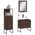 Set de muebles de baño 3 pzas madera contrachapada roble