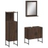 Set de muebles de baño 3 pzas madera contrachapada roble