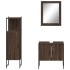 Set de muebles de baño 3 pzas madera contrachapada roble