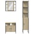 Set de muebles de baño 3 pzas madera contrachapada roble