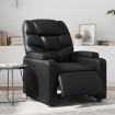 Sillón reclinable eléctrico de cuero sintético negro