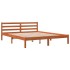 Estructura de cama madera maciza pino marrón cera 120x200